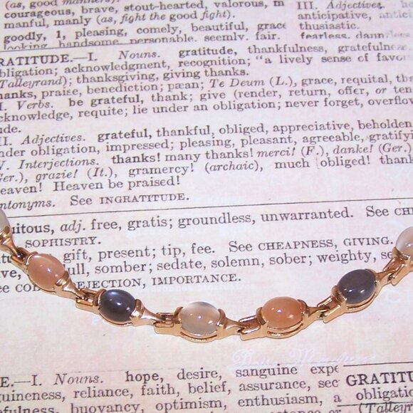 Ross Simons Sterling Silver Rose Gold Vermeil Moonstone Agate Tennis Bracelet - Picture 6 of 9
